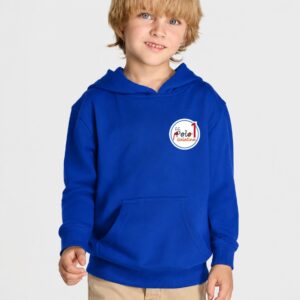 Felpa zip cappuccio garzata blu I.C. Polo 1 Galatina