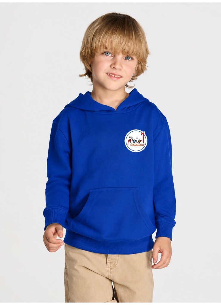 Felpa zip cappuccio garzata blu I.C. Polo 1 Galatina